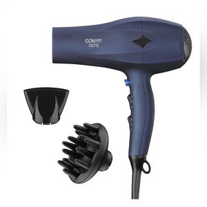 Conair 1875 Blue Hair Dryer with Diffuser & Concentrator